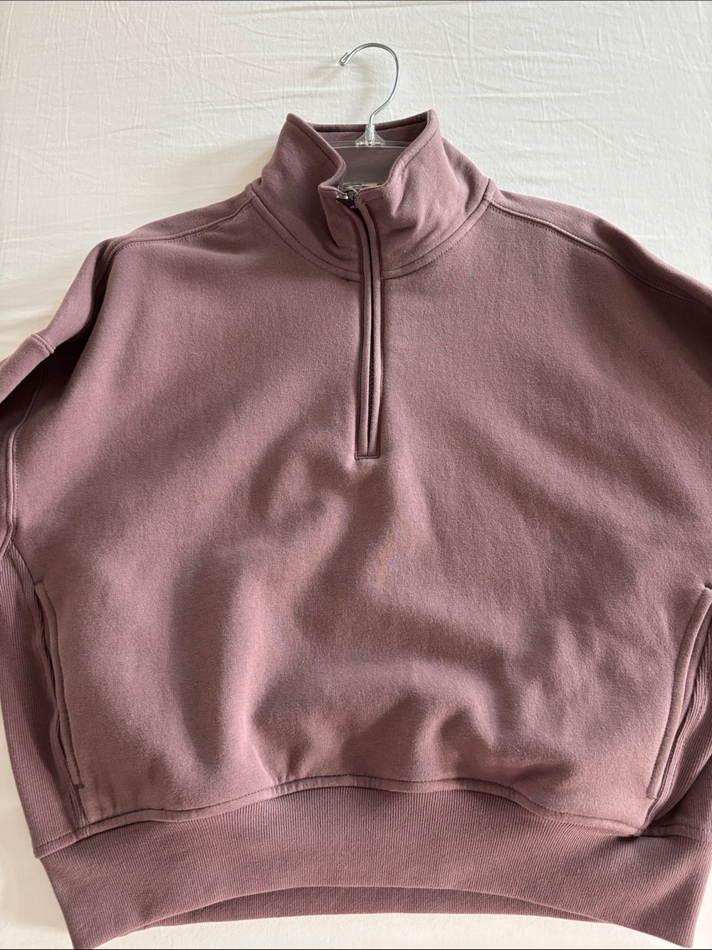 NWT-Athleta Forever Fleece 1/2 Zip Crop Sweatshirt